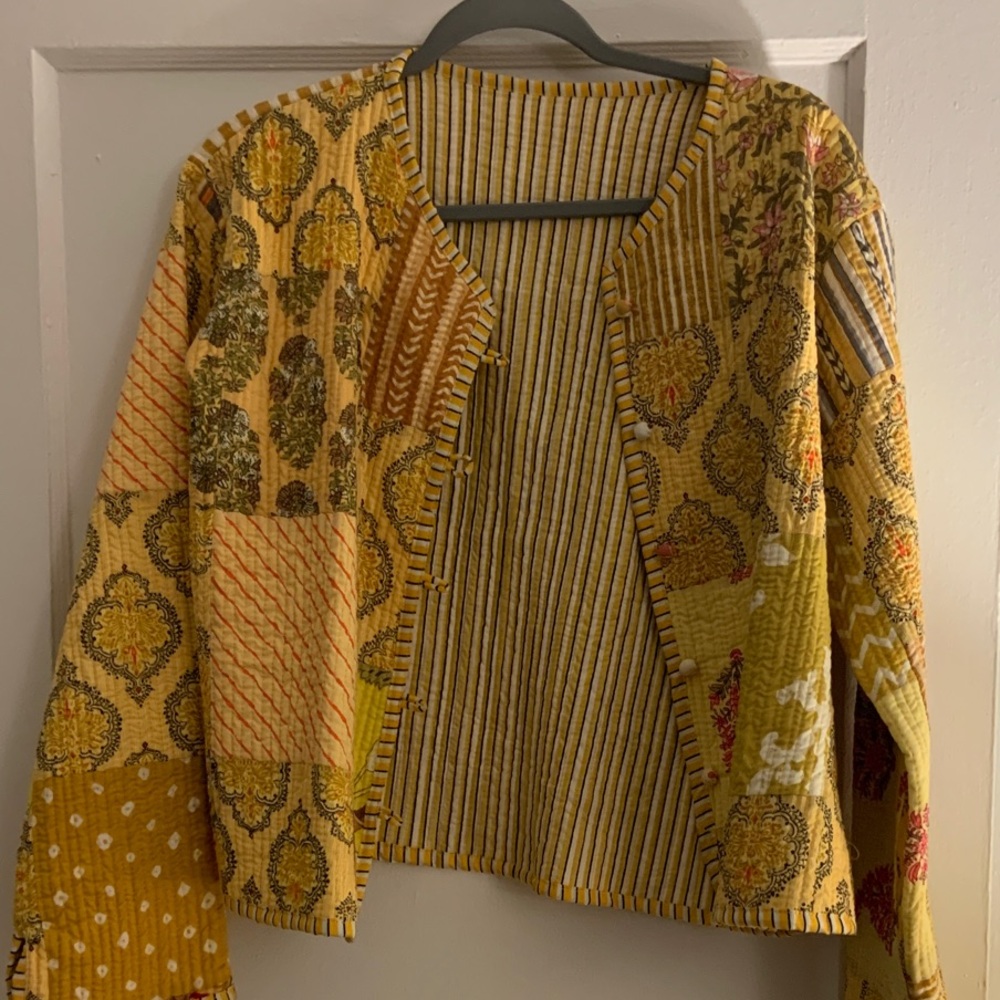 Colorful Yellow Patchwork Jacket